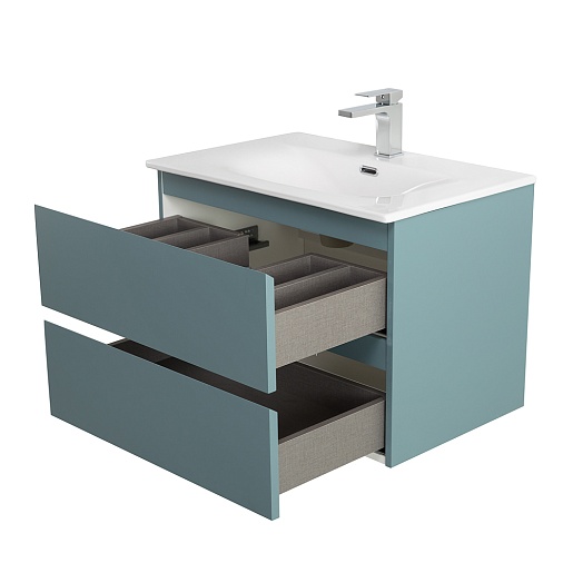 BelBagno Тумба с раковиной Kraft 39-70 подвесная Голубой матовый с раковиной BB-8099-3-70 – фотография-10